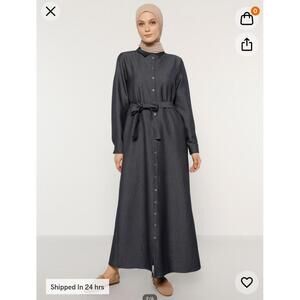 New Refka Dress w/belt Navy blue modest sz 12